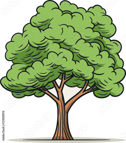 Vector Trees in Whimsical ScenesArtistic Tree Vector Melody