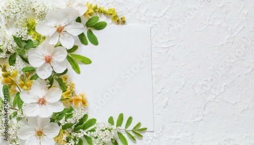 Spring flowers background  empty space for your design or text
