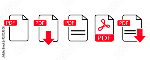 PDF icon material illustration. Vector EPS10