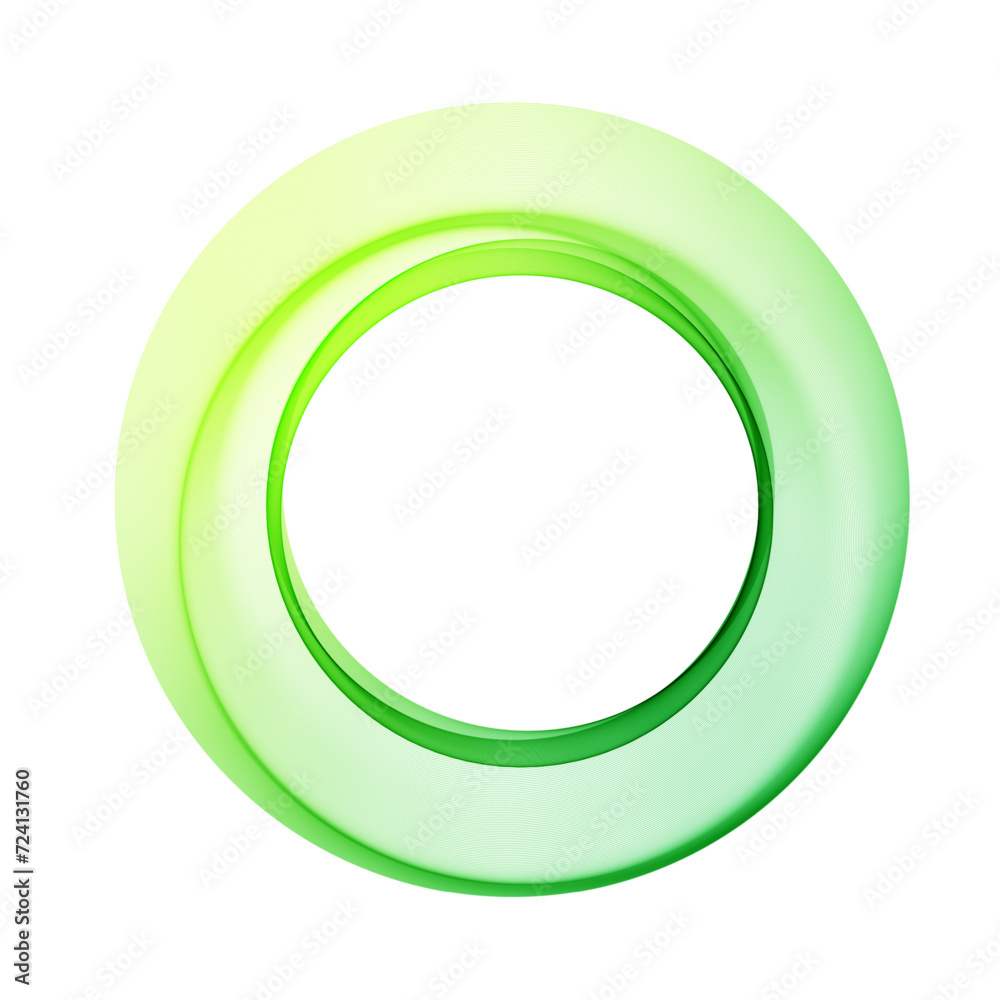 Abstract light green frame with smooth circular wave lines on a white background Abstract light green frame with smooth circular wave lines on a white background