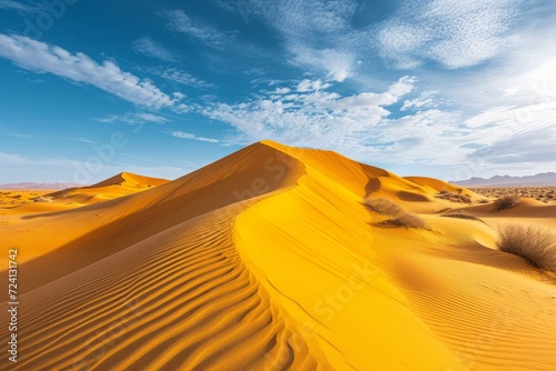 Huge sand dunes in the middle of a desert