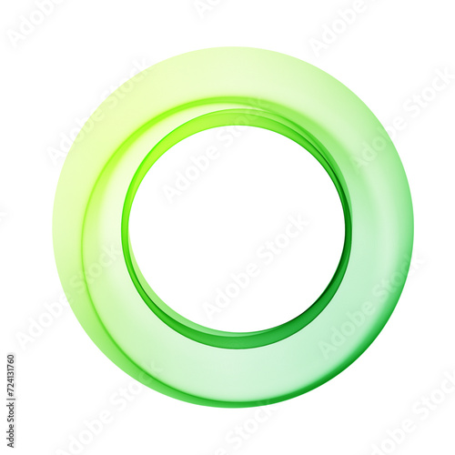 Abstract light green frame with smooth circular wave lines on a white background