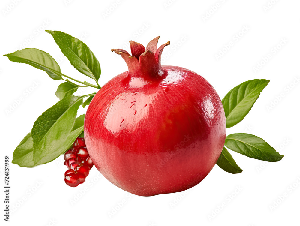 Granatapfel (Punica granatum), freigestellt vor transparentem Hintergrund, Generative AI