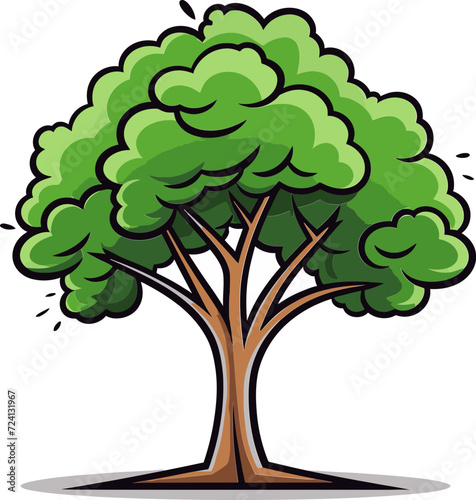 Tree Branches Vector ElementsVector Trees in Whimsical Style