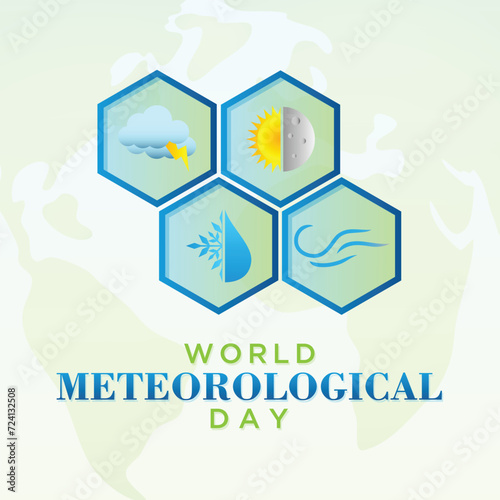 World Meteorological Day greeting vector design