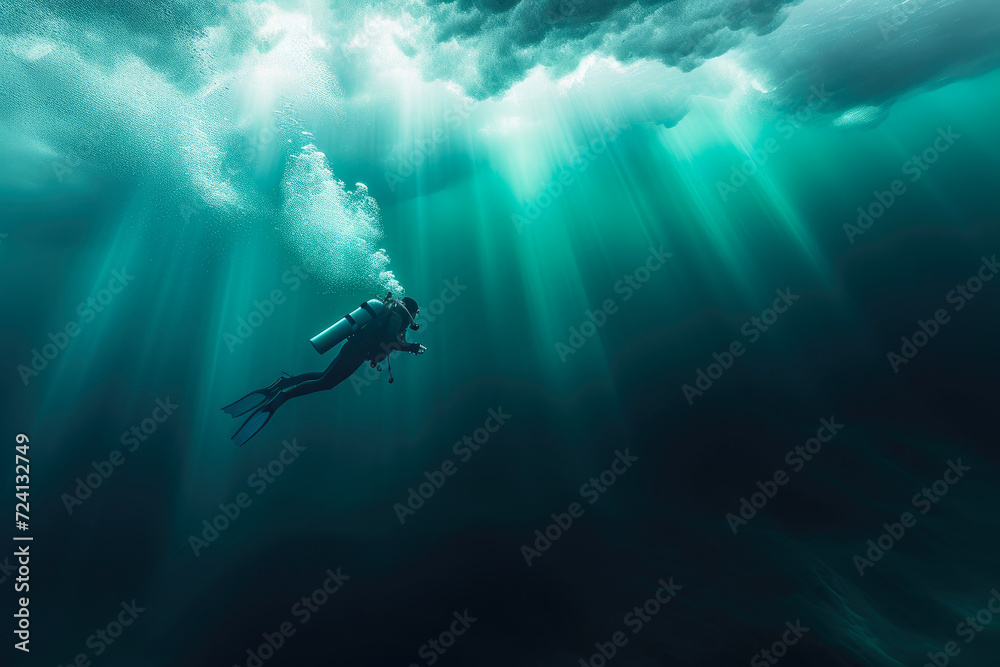 Infinite Tranquility: Dainty Dive in Blue-Green Infinite Tranquility: Dainty Dive in Blue-Green