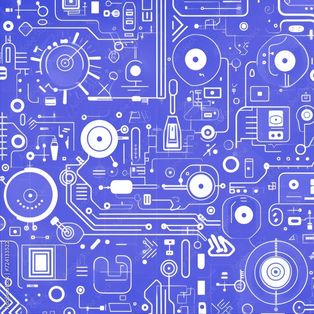 periwinkle abstract technology background using tech devices and icons 