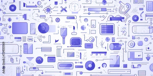 periwinkle abstract technology background using tech devices and icons 