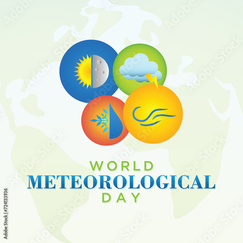 World Meteorological Day with meteorology science and researching weather