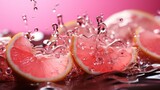 Can of fresh soda with water drops on pink background