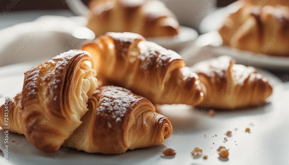buttery croissant, isolated white background

