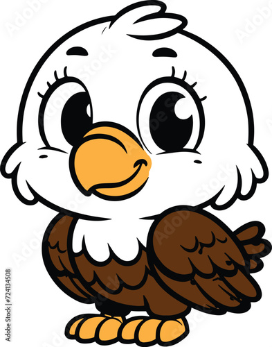 Eagle 2D cartoon character clipart