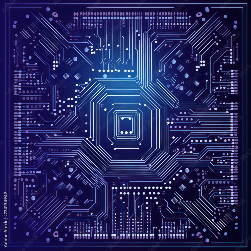 periwinkle microchip pattern, electronic pattern, vector illustration