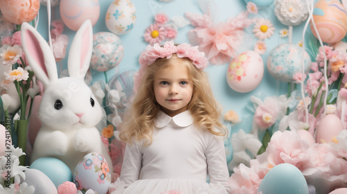 little girl with easter bunny