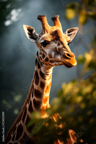Giraffe. World Wildlife Day. Group of wild animals on nature background.