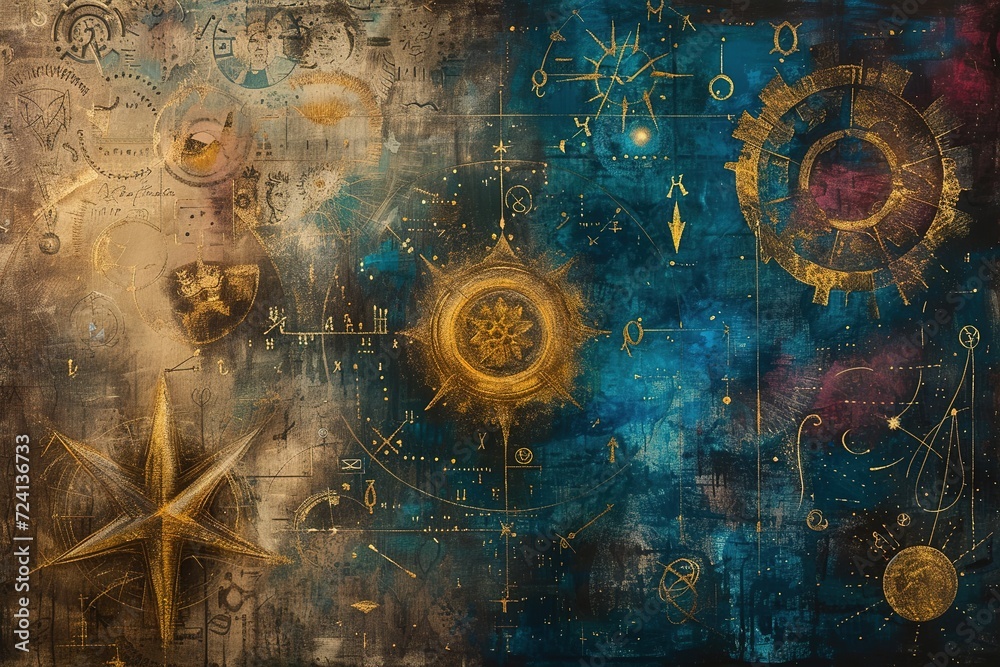 Naklejka premium Symbols and glyphs Background.