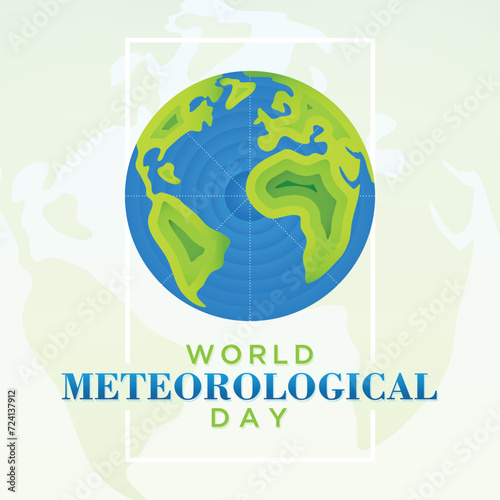 Cloud forecast weather awareness concept banner design of World Meteorological Day