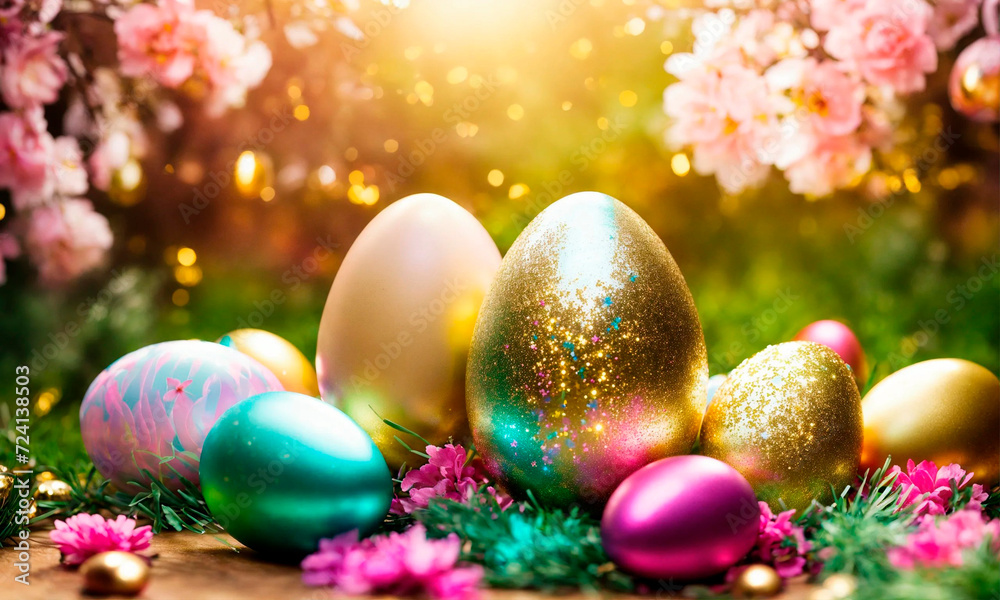Beautiful Easter eggs for the holiday. Selective focus. Beautiful Easter eggs for the holiday. Selective focus.
