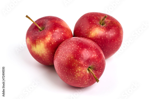Red prince apples, isolated on white background.