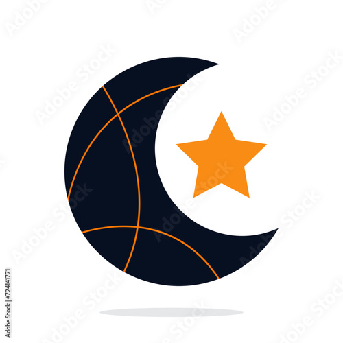 Islamic icon suitable Ramadan Kareem, Eid Al Fitri, Eid Al Adha element symbol. Ramadan mubarak moslem sign vector illustration design background photo