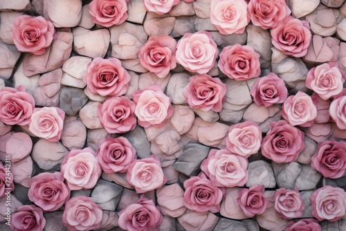 rose wallpaper for seamless cobblestone wall or road background