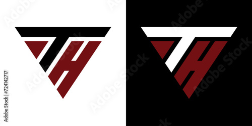 TH logo vector, combination of triangles