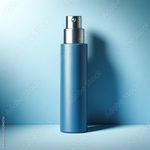 close up bottle of perfume moisturiser cosmetic white plastic tube mockup front view. AI Generative