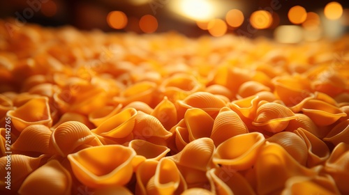 close up of uncooked italian conchiglie