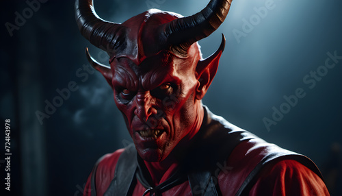 portrait of devil in dark background