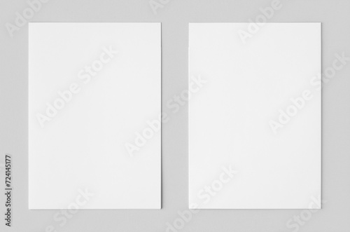 White paper file folder mockup., cover and backside.