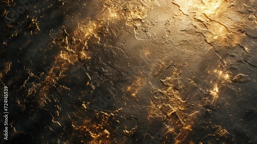 top view of Sunlight reflecting off a gilded texture