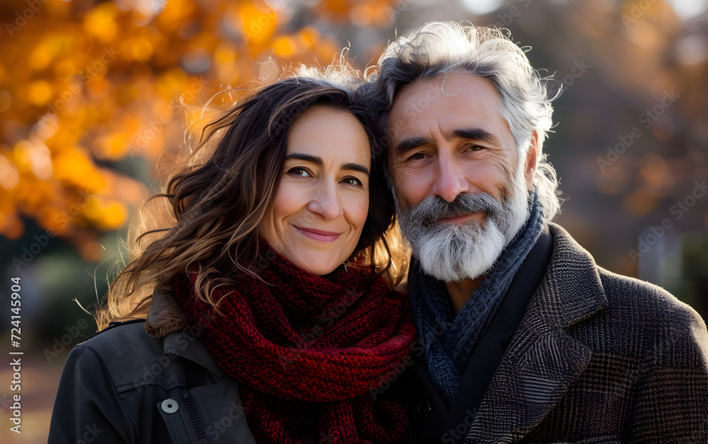 A happy middle-aged couple enjoying their time together in the park A happy middle-aged couple enjoying their time together in the park