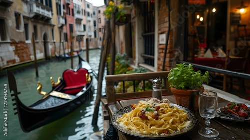 Dinner at a restaurant beside the canal in Venice © Athena