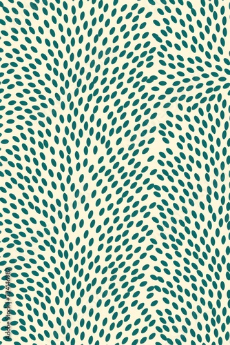 teal cool minimalistic pattern burnt teal over ivory background