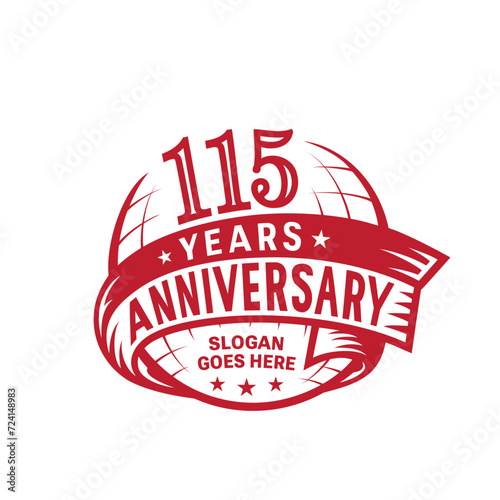 115 years anniversary design template. 115th logo. Vector and illustration. 