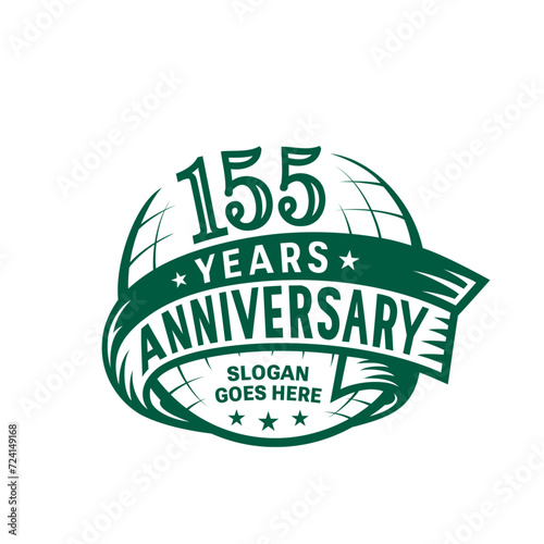 155 years anniversary design template. 155th logo. Vector and illustration. 