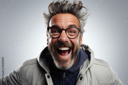 Excited Man in a Dynamic Pose
