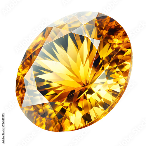 Backgroundless yellow gemstone