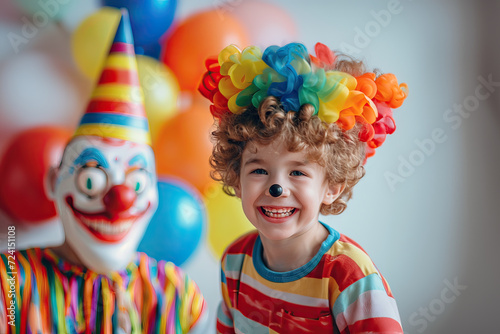Kids Enjoying a Clown-Themed Birthday Party
