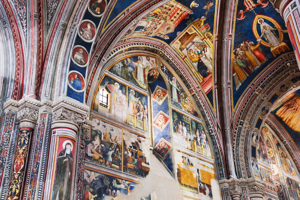Εκτύπωση καμβά Interior of the Basilica of Santa Caterina d'Alessandria in Romanesque and Gothi