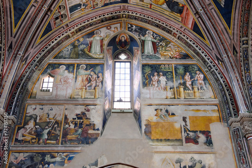 Interior of the Basilica of Santa Caterina d Alessandria in Romanesque and Gothic style construction began in 1369 Galatina Italy