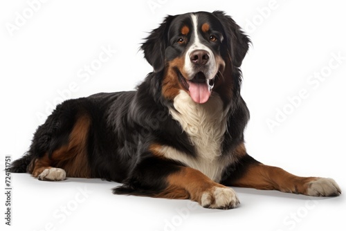 Bernese Mountain dog on a white background. breed of dog, a pet. photo