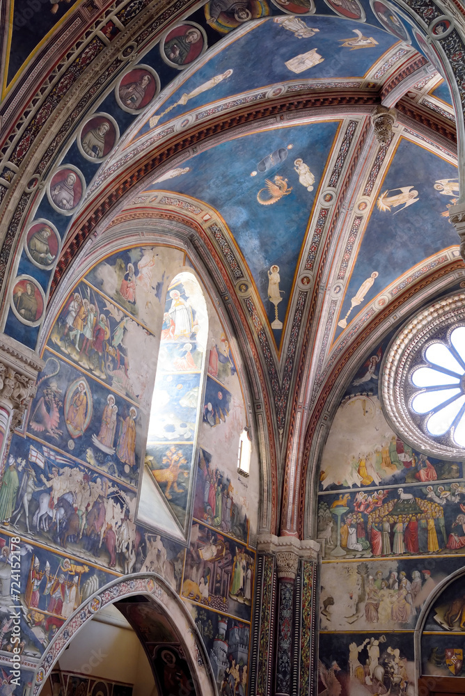 Interior of the Basilica of Santa Caterina d'Alessandria in Romanesque and Gothic style construction began in 1369 Galatina Italy