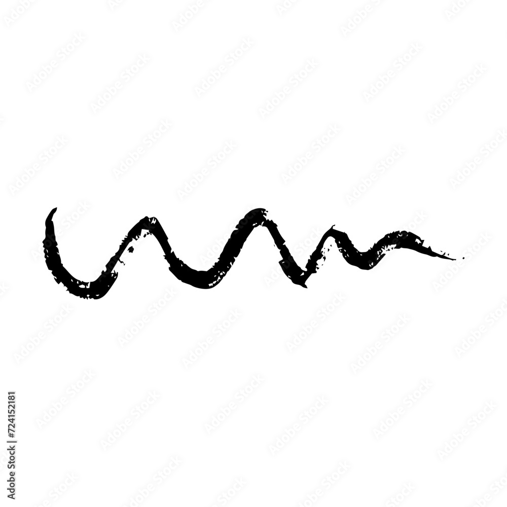Scribble brush stroke charcoal curly line set illustation for background design 