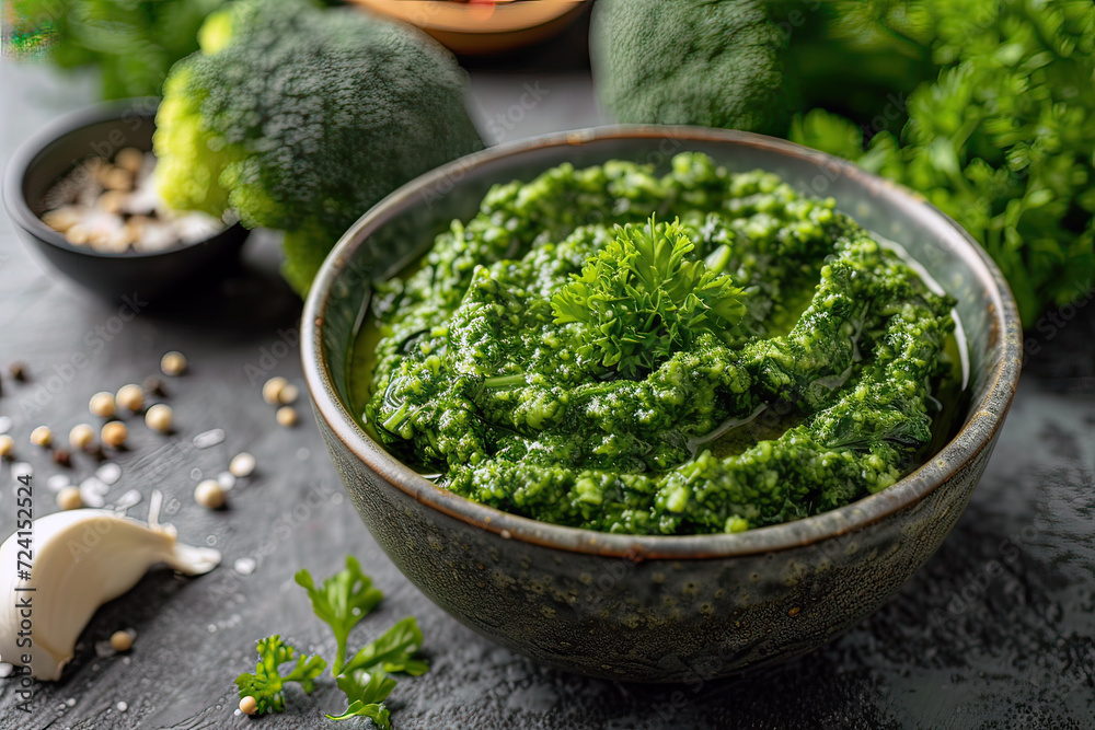 Broccoli Rabe Pesto Infused with Mediterranean Flavors Broccoli Rabe Pesto Infused with Mediterranean Flavors
