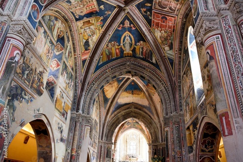Interior of the Basilica of Santa Caterina d'Alessandria in Romanesque and Gothic style construction began in 1369 Galatina Italy