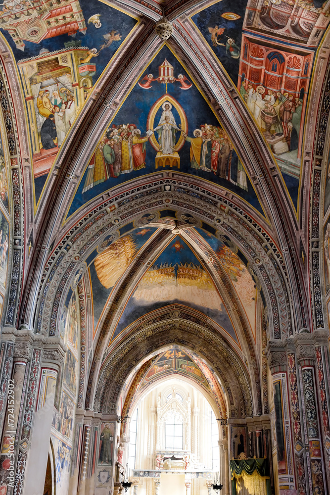 Interior of the Basilica of Santa Caterina d'Alessandria in Romanesque and Gothic style construction began in 1369 Galatina Italy