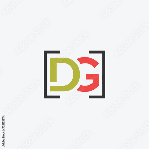 letters dg or gd text logo design vector