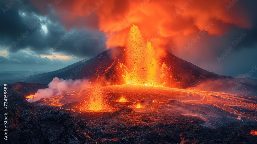 Active Volcano Eruption Generative AI