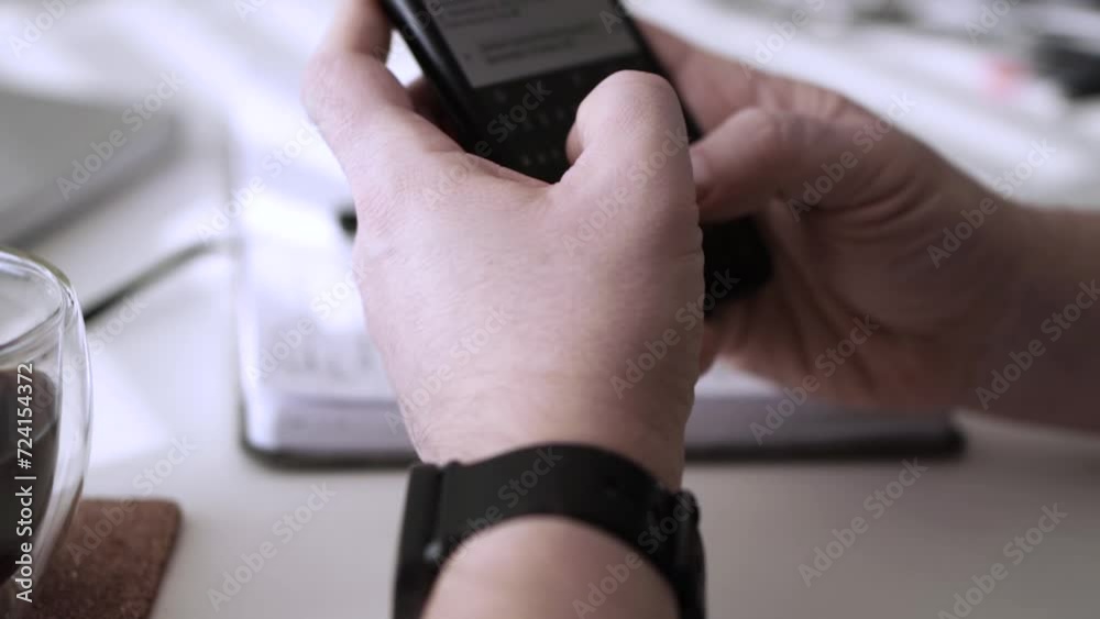 Man scrolling social media in smartphone Man scrolling social media in smartphone